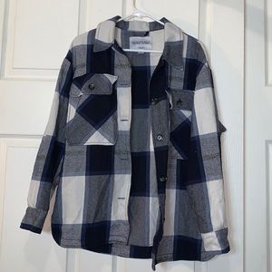 Blue plaid shacket